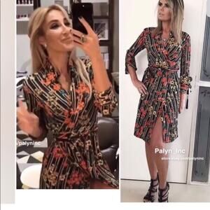 Zara floral stripe wrap dress size XS